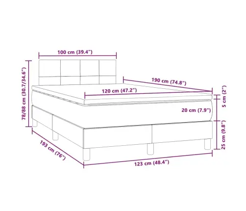 Lova Su Spyruokliniu/Čiužiniu/Led, Tamsiai Pilka, 120X190 cm Aksomas