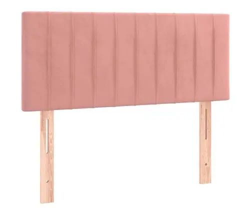 Atsperu Gulta Ar Matraci, Led, Rozā Samts, 120X190 Cm Vidaxl