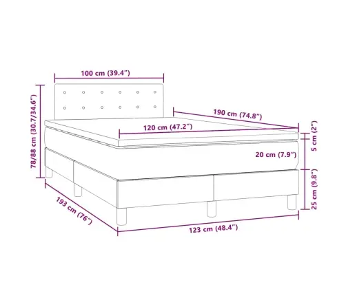 Lova Su Spyruokliniu/Čiužiniu/Led, Tamsiai Pilka, 120X190 cm Aksomas