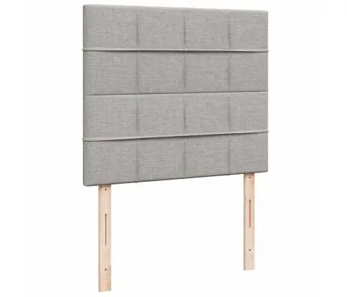 Atsperu Gulta Ar Matraci, Led, Gaiši Pelēka Audums, 120X190 Cm Vidaxl