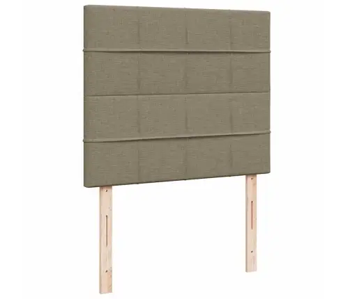 Atsperu Gulta Ar Matraci, Led, Pelēkbrūns Audums, 120X190 Cm Vidaxl