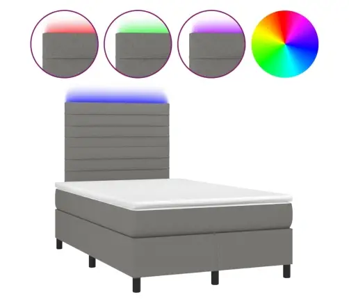 Kontinentaalvoodi, Madrats Ja Led, Tumehall, 120X190 cm Kangas