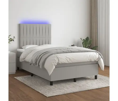 Kontinentaalvoodi, Madrats Ja Led, Helehall, 120X190 cm Kangas