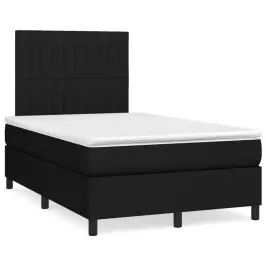 Atsperu Gulta Ar Matraci, Led, Melns Audums, 120X190 Cm Vidaxl