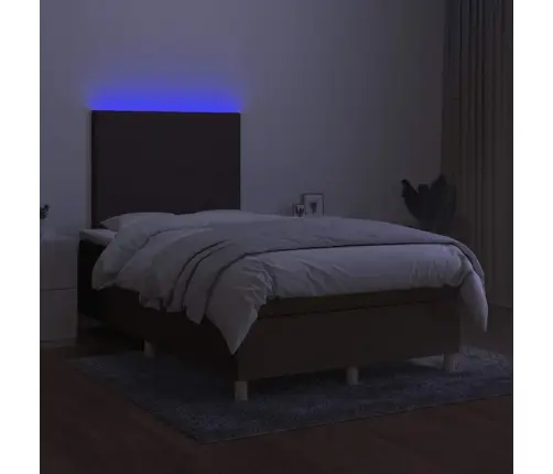 Lova Su Spyruoklėmis/Čiužiniu/Led, Ruda, 120X190cm Audinys