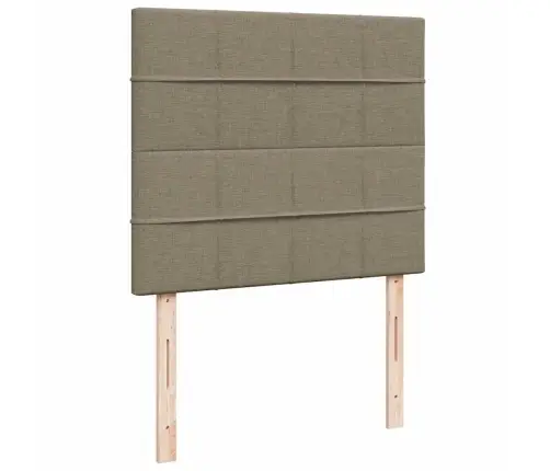 Atsperu Gulta Ar Matraci, Led, Pelēkbrūns Audums, 120X190 Cm Vidaxl