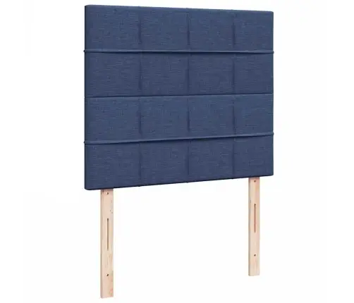 Atsperu Gulta Ar Matraci, Led, Zils Audums, 120X190 Cm Vidaxl