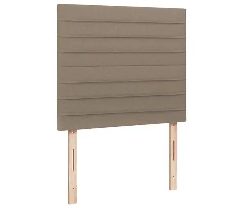 Atsperu Gulta Ar Matraci, Led, Pelēkbrūns Audums, 120X190 Cm Vidaxl