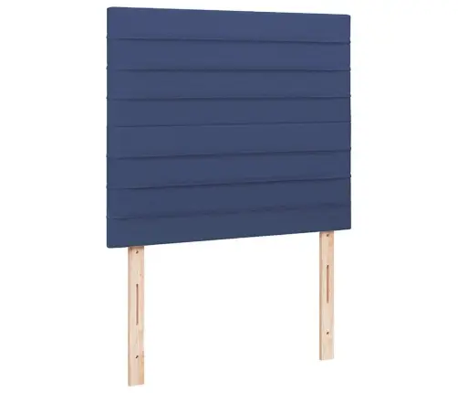 Atsperu Gulta Ar Matraci, Led, Zils Audums, 120X190 Cm Vidaxl