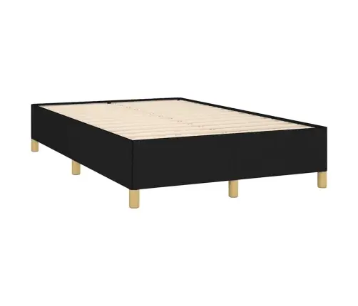 Atsperu Gulta Ar Matraci, Led, Melns Audums, 120X190 Cm Vidaxl