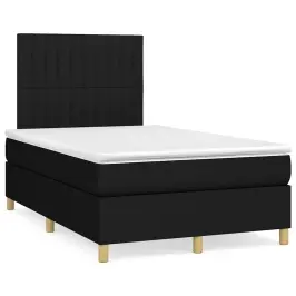 Atsperu Gulta Ar Matraci, Led, Melns Audums, 120X190 Cm Vidaxl
