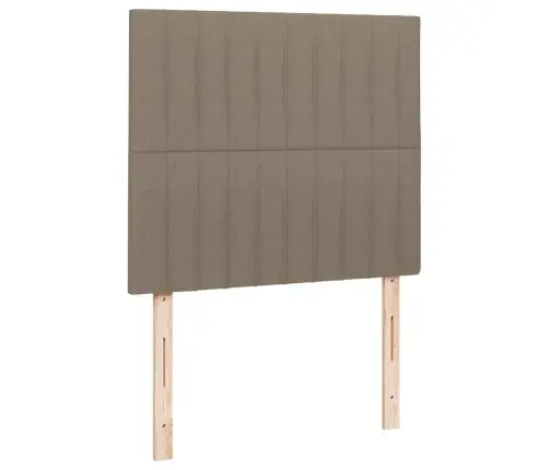 Atsperu Gulta Ar Matraci, Led, Pelēkbrūns Audums, 120X190 Cm Vidaxl