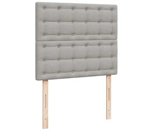 Atsperu Gulta Ar Matraci, Led, Gaiši Pelēka Audums, 120X190 Cm Vidaxl