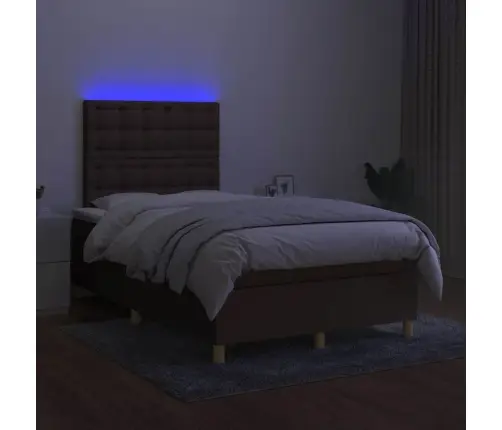 Lova Su Spyruoklėmis/Čiužiniu/Led, Ruda, 120X190cm Audinys