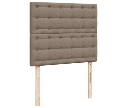 Atsperu Gulta Ar Matraci, Led, Pelēkbrūns Audums, 120X190 Cm Vidaxl