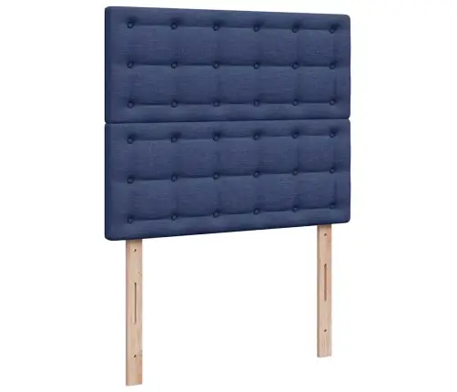 Atsperu Gulta Ar Matraci, Led, Zils Audums, 120X190 Cm Vidaxl