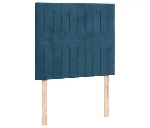 Atsperu Gulta Ar Matraci, Led, Tumši Zils Samts, 120X190 Cm Vidaxl