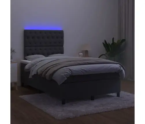 Lova Su Spyruoklėmis/Čiužiniu/Led, Juoda, 120X190cm Aksomas
