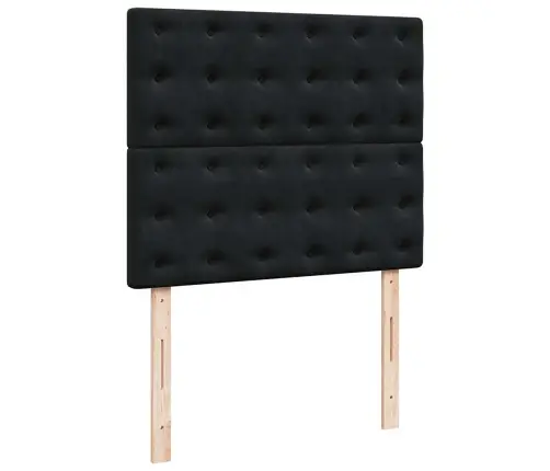 Lova Su Spyruoklėmis/Čiužiniu/Led, Juoda, 120X190cm Aksomas