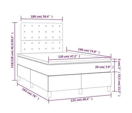 Lova Su Spyruoklėmis/Čiužiniu/Led, Juoda, 120X190cm Aksomas