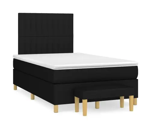 Atsperu Gulta Ar Matraci, Melns Audums, 120X190 Cm Vidaxl Atsperu Gulta Ar Matraci, Melns Audums, 120X190 Cm Vidaxl