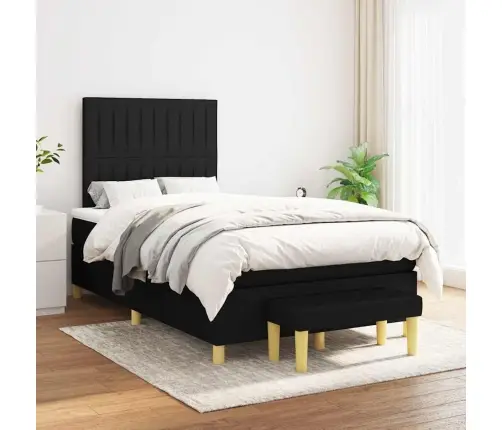 Atsperu Gulta Ar Matraci, Melns Audums, 120X190 Cm Vidaxl Atsperu Gulta Ar Matraci, Melns Audums, 120X190 Cm Vidaxl