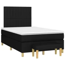 Atsperu Gulta Ar Matraci, Melns Audums, 120X190 Cm Vidaxl Atsperu Gulta Ar Matraci, Melns Audums, 120X190 Cm Vidaxl