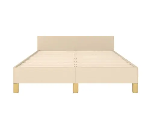 Gultas Rāmis Bez Matrača Krēmkrāsas 120X190 Cm Audums Vidaxl