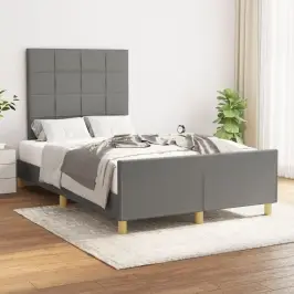 Gultas Rāmis Bez Matrača Tumši Pelēks 120X190 Cm Audums Vidaxl Gultas Rāmis Bez Matrača Tumši Pelēks 120X190 Cm Audums Vidaxl