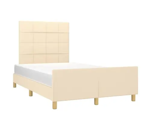 Gultas Rāmis Bez Matrača Krēmkrāsas 120X190 Cm Audums Vidaxl