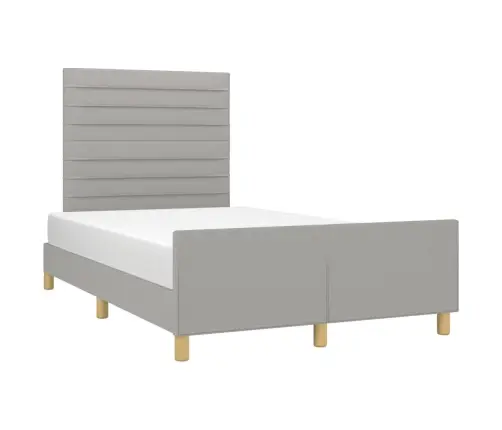 Gultas Rāmis Bez Matrača Gaiši Pelēks 120X190 Cm Audums Vidaxl