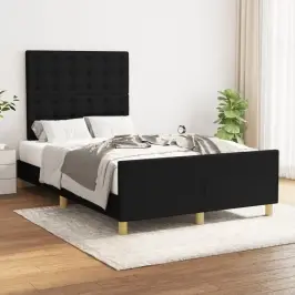 Gultas Rāmis Bez Matrača Melns 120X190 Cm Audums Vidaxl