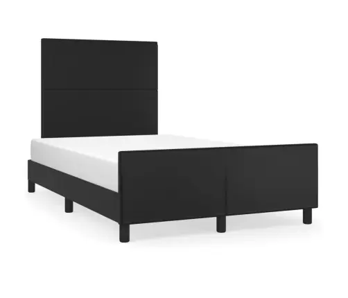 Gultas Rāmis Bez Matrača Melns 120X190 Cm Mākslīgā Āda Vidaxl