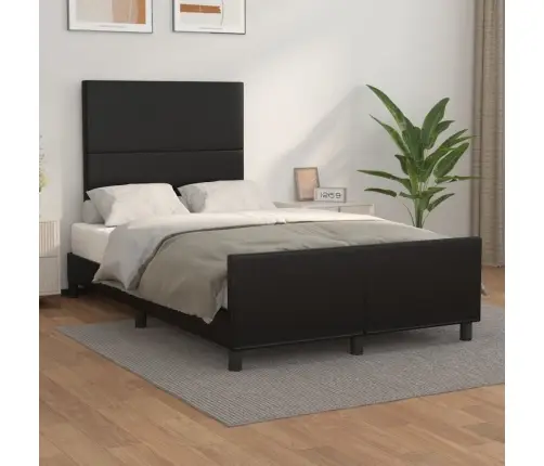 Gultas Rāmis Bez Matrača Melns 120X190 Cm Mākslīgā Āda Vidaxl
