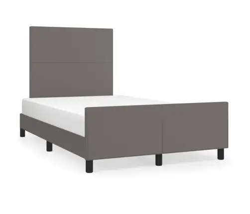 Gultas Rāmis Bez Matrača Pelēks 120X190 Cm Mākslīgā Āda Vidaxl