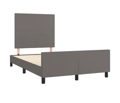 Gultas Rāmis Bez Matrača Pelēks 120X190 Cm Mākslīgā Āda Vidaxl