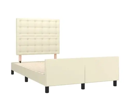 Lovos Rėmas Be Čiužinio, Kremo Spalvos, 120X190cm Dirbt. Oda