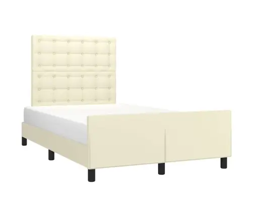 Lovos Rėmas Be Čiužinio, Kremo Spalvos, 120X190cm Dirbt. Oda