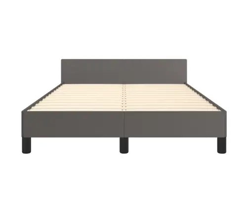 Gultas Rāmis Bez Matrača Pelēks 120X190 Cm Mākslīgā Āda Vidaxl