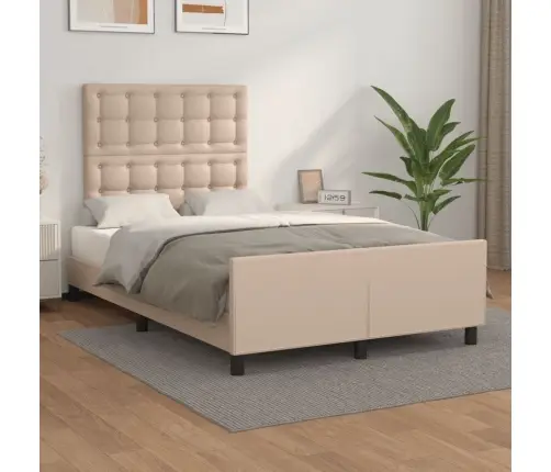 Gultas Rāmis Bez Matrača Kapučīno 120X190 Cm Mākslīgā Āda Vidaxl