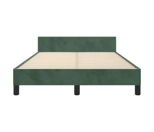 Gultas Rāmis Bez Matrača Tumši Zaļš 120X190 Cm Samts Vidaxl