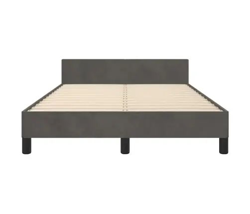 Voodiraam Ilma Madratsiga, Tumehall, 120X190 cm Samet