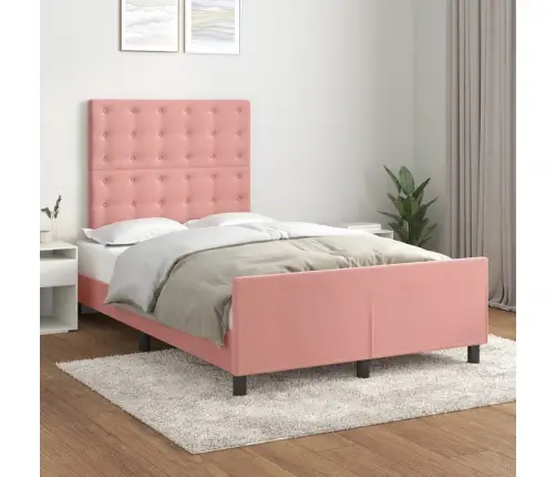 Lovos Rėmas Be Čiužiniu, Rožinis, 120X190 cm Aksomas