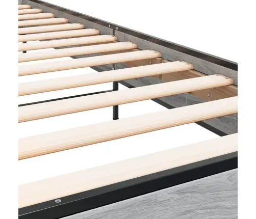 Lovos Rėmas, Pilkas Ąžuolo, 75X190cm Apdirbta Mediena/Metalas