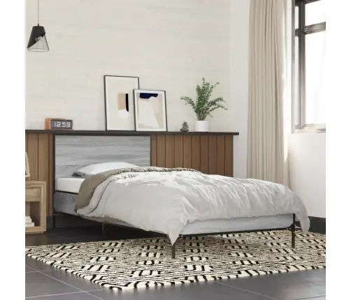 Lovos Rėmas, Pilkas Ąžuolo, 75X190cm Apdirbta Mediena/Metalas