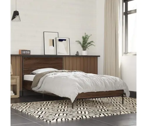 Lovos Rėmas, Rudas Ąžuolo, 75X190cm Apdirbta Mediena/Metalas