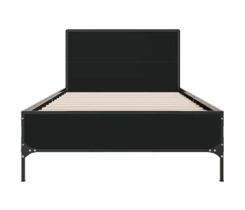Gultas Rāmis, Melns, 90X190 Cm, Inženierijas Koks, Metāls Vidaxl Gultas Rāmis, Melns, 90X190 Cm, Inženierijas Koks, Metāls Vidaxl