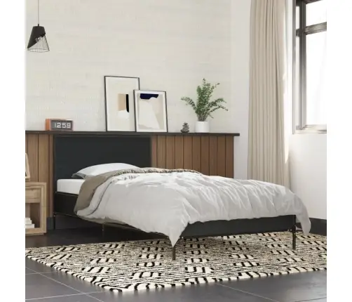 Gultas Rāmis, Melns, 90X190 Cm, Inženierijas Koks, Metāls Vidaxl Gultas Rāmis, Melns, 90X190 Cm, Inženierijas Koks, Metāls Vidaxl