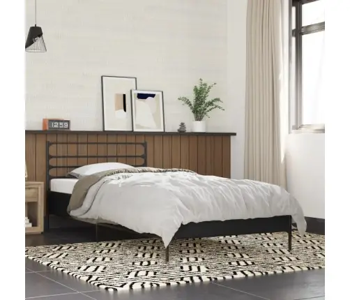 Gultas Rāmis, Melns, 90X200 Cm, Inženierijas Koks, Metāls Vidaxl