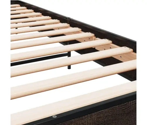 Voodiraam, Pruun Tamm, 75 X 190 cm Tehispuit Ja Metall